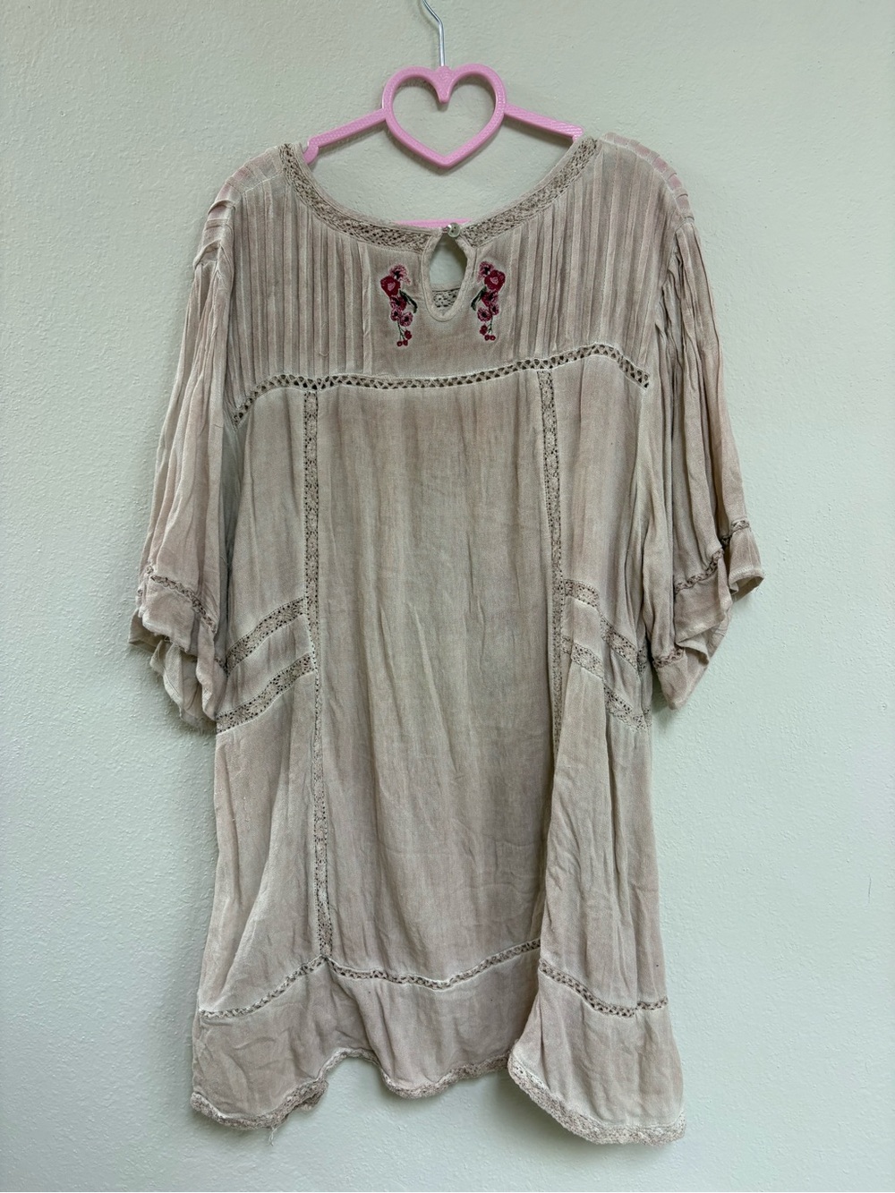 POL Boho Embroidered Floral Tunic Top - Picture 3 of 3